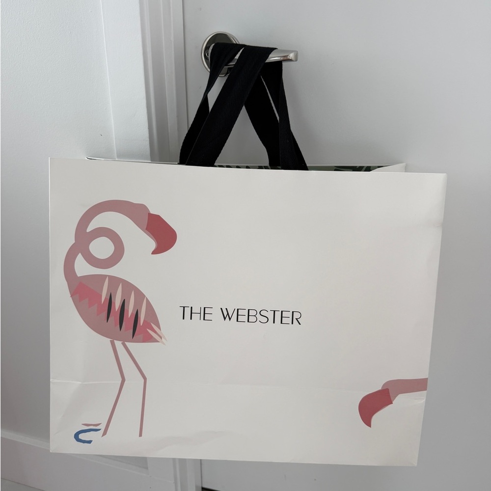 The Most Fabulous Webster Flamingo Print Large Shopping Bag